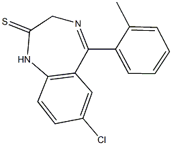 7-chloro-5-(2-methylphenyl)-1,3-dihydro-2H-1,4-benzodiazepine-2-thione Structure