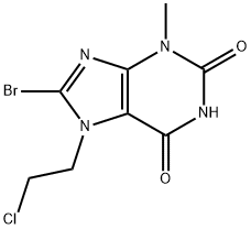 8-bromo-7-(2-chloroethyl)-3-methyl-3,7-dihydro-1H-purine-2,6-dione Structure