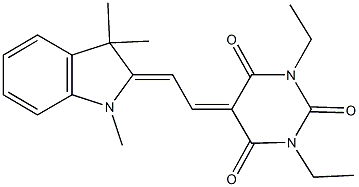 1,3-diethyl-5-[2-(1,3,3-trimethyl-1,3-dihydro-2H-indol-2-ylidene)ethylidene]-2,4,6(1H,3H,5H)-pyrimidinetrione Structure