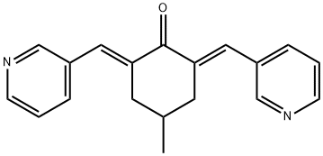 4-methyl-2,6-bis(3-pyridinylmethylene)cyclohexanone Structure
