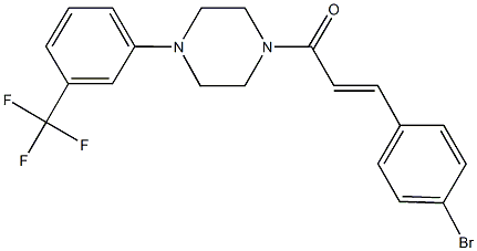 1-[3-(4-bromophenyl)acryloyl]-4-[3-(trifluoromethyl)phenyl]piperazine Structure