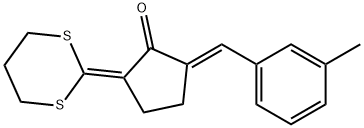 2-(1,3-dithian-2-ylidene)-5-(3-methylbenzylidene)cyclopentanone Structure