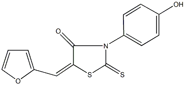 5-(2-furylmethylene)-3-(4-hydroxyphenyl)-2-thioxo-1,3-thiazolidin-4-one 구조식 이미지