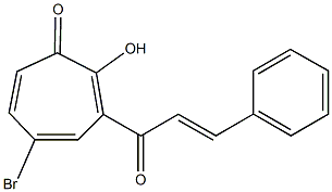 5-bromo-3-cinnamoyl-2-hydroxy-2,4,6-cycloheptatrien-1-one 구조식 이미지