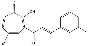 5-bromo-2-hydroxy-3-[3-(3-methylphenyl)acryloyl]-2,4,6-cycloheptatrien-1-one Structure