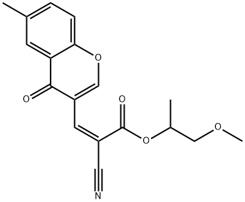 2-methoxy-1-methylethyl 2-cyano-3-(6-methyl-4-oxo-4H-chromen-3-yl)acrylate Structure