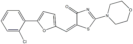 5-{[5-(2-chlorophenyl)-2-furyl]methylene}-2-(4-morpholinyl)-1,3-thiazol-4(5H)-one Structure