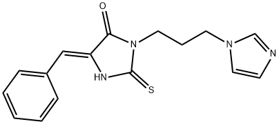 5-benzylidene-3-[3-(1H-imidazol-1-yl)propyl]-2-thioxo-4-imidazolidinone 구조식 이미지