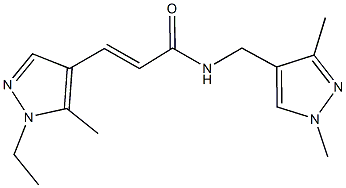 N-[(1,3-dimethyl-1H-pyrazol-4-yl)methyl]-3-(1-ethyl-5-methyl-1H-pyrazol-4-yl)acrylamide 구조식 이미지