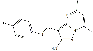 3-[(4-chlorophenyl)diazenyl]-5,7-dimethylpyrazolo[1,5-a]pyrimidin-2-amine 구조식 이미지