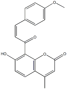 7-hydroxy-8-[3-(4-methoxyphenyl)acryloyl]-4-methyl-2H-chromen-2-one Structure