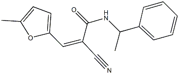 2-cyano-3-(5-methyl-2-furyl)-N-(1-phenylethyl)acrylamide Structure