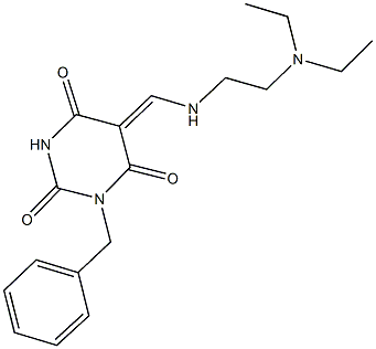 1-benzyl-5-({[2-(diethylamino)ethyl]amino}methylene)-2,4,6(1H,3H,5H)-pyrimidinetrione Structure