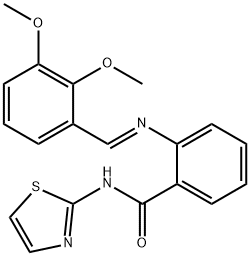 2-[(2,3-dimethoxybenzylidene)amino]-N-(1,3-thiazol-2-yl)benzamide 구조식 이미지