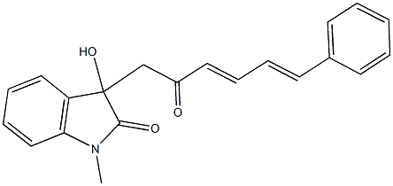 3-hydroxy-1-methyl-3-(2-oxo-6-phenyl-3,5-hexadienyl)-1,3-dihydro-2H-indol-2-one 구조식 이미지