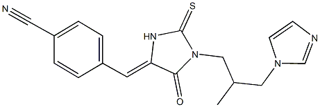 4-({1-[3-(1H-imidazol-1-yl)-2-methylpropyl]-5-oxo-2-thioxo-4-imidazolidinylidene}methyl)benzonitrile 구조식 이미지