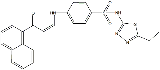 N-(5-ethyl-1,3,4-thiadiazol-2-yl)-4-{[3-(1-naphthyl)-3-oxo-1-propenyl]amino}benzenesulfonamide 구조식 이미지