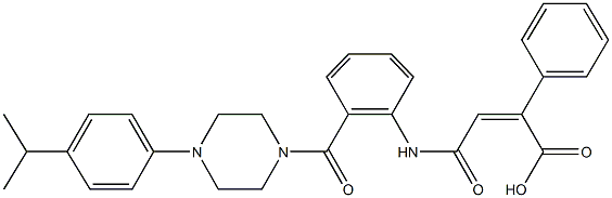 4-(2-{[4-(4-isopropylphenyl)-1-piperazinyl]carbonyl}anilino)-4-oxo-2-phenyl-2-butenoic acid 구조식 이미지