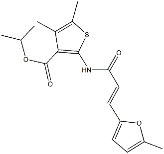 isopropyl 4,5-dimethyl-2-{[3-(5-methyl-2-furyl)acryloyl]amino}-3-thiophenecarboxylate 구조식 이미지