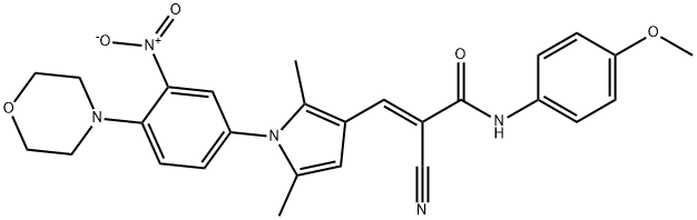 2-cyano-3-{1-[3-nitro-4-(4-morpholinyl)phenyl]-2,5-dimethyl-1H-pyrrol-3-yl}-N-(4-methoxyphenyl)acrylamide Structure