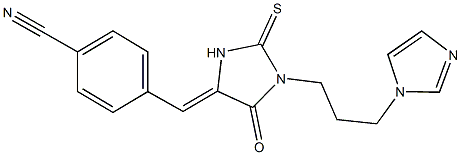 4-({1-[3-(1H-imidazol-1-yl)propyl]-5-oxo-2-thioxo-4-imidazolidinylidene}methyl)benzonitrile 구조식 이미지
