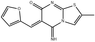 6-(2-furylmethylene)-5-imino-2-methyl-5,6-dihydro-7H-[1,3]thiazolo[3,2-a]pyrimidin-7-one Structure