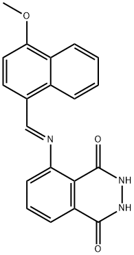 5-{[(4-methoxy-1-naphthyl)methylene]amino}-2,3-dihydro-1,4-phthalazinedione Structure