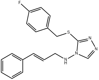 N-cinnamyl-N-{3-[(4-fluorobenzyl)sulfanyl]-4H-1,2,4-triazol-4-yl}amine 구조식 이미지