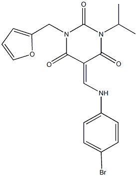 5-[(4-bromoanilino)methylene]-1-(2-furylmethyl)-3-isopropyl-2,4,6(1H,3H,5H)-pyrimidinetrione 구조식 이미지