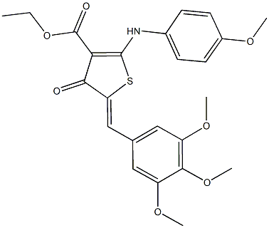 ethyl 2-(4-methoxyanilino)-4-oxo-5-(3,4,5-trimethoxybenzylidene)-4,5-dihydro-3-thiophenecarboxylate Structure