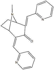 8-methyl-2,4-bis(2-pyridinylmethylene)-8-azabicyclo[3.2.1]octan-3-one 구조식 이미지