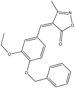 4-[4-(benzyloxy)-3-ethoxybenzylidene]-3-methyl-5(4H)-isoxazolone Structure