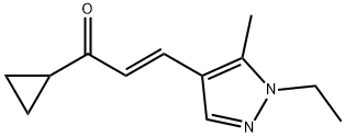1-cyclopropyl-3-(1-ethyl-5-methyl-1H-pyrazol-4-yl)-2-propen-1-one Structure