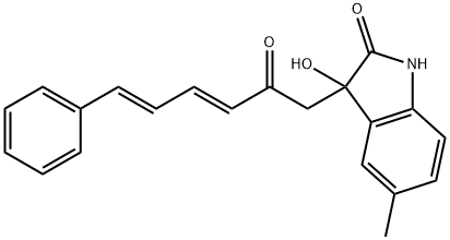 3-hydroxy-5-methyl-3-(2-oxo-6-phenyl-3,5-hexadienyl)-1,3-dihydro-2H-indol-2-one Structure