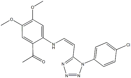1-[2-({2-[1-(4-chlorophenyl)-1H-tetraazol-5-yl]vinyl}amino)-4,5-dimethoxyphenyl]ethanone Structure