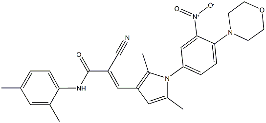 2-cyano-N-(2,4-dimethylphenyl)-3-{1-[3-nitro-4-(4-morpholinyl)phenyl]-2,5-dimethyl-1H-pyrrol-3-yl}acrylamide Structure