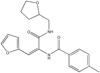 N-(2-(2-furyl)-1-{[(tetrahydro-2-furanylmethyl)amino]carbonyl}vinyl)-4-methylbenzamide 구조식 이미지