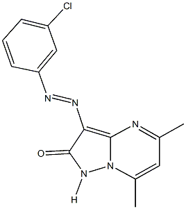 3-[(3-chlorophenyl)diazenyl]-5,7-dimethylpyrazolo[1,5-a]pyrimidin-2(1H)-one Structure