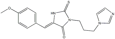3-[3-(1H-imidazol-1-yl)propyl]-5-(4-methoxybenzylidene)-2-thioxo-4-imidazolidinone 구조식 이미지