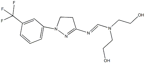 N,N-bis(2-hydroxyethyl)-N'-{1-[3-(trifluoromethyl)phenyl]-4,5-dihydro-1H-pyrazol-3-yl}imidoformamide 구조식 이미지