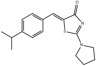 5-(4-isopropylbenzylidene)-2-(1-pyrrolidinyl)-1,3-thiazol-4(5H)-one 구조식 이미지