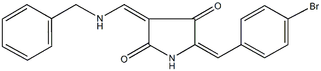 3-[(benzylamino)methylene]-5-(4-bromobenzylidene)-2,4-pyrrolidinedione 구조식 이미지