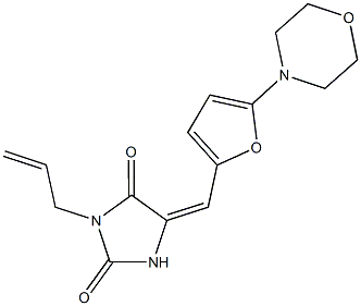 3-allyl-5-{[5-(4-morpholinyl)-2-furyl]methylene}-2,4-imidazolidinedione Structure