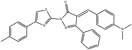 4-[4-(dimethylamino)benzylidene]-2-[4-(4-methylphenyl)-1,3-thiazol-2-yl]-5-phenyl-2,4-dihydro-3H-pyrazol-3-one Structure