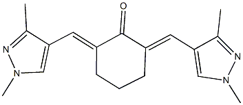 2,6-bis[(1,3-dimethyl-1H-pyrazol-4-yl)methylene]cyclohexanone Structure