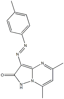 5,7-dimethyl-3-[(4-methylphenyl)diazenyl]pyrazolo[1,5-a]pyrimidin-2(1H)-one 구조식 이미지