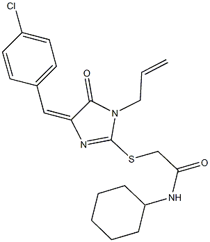 2-{[1-allyl-4-(4-chlorobenzylidene)-5-oxo-4,5-dihydro-1H-imidazol-2-yl]sulfanyl}-N-cyclohexylacetamide Structure