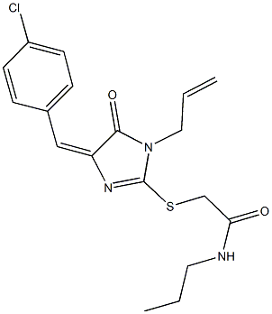 2-{[1-allyl-4-(4-chlorobenzylidene)-5-oxo-4,5-dihydro-1H-imidazol-2-yl]sulfanyl}-N-propylacetamide Structure