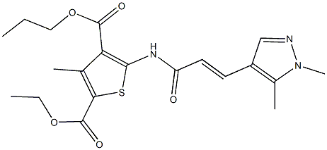 2-ethyl 4-propyl 5-{[3-(1,5-dimethyl-1H-pyrazol-4-yl)acryloyl]amino}-3-methyl-2,4-thiophenedicarboxylate Structure
