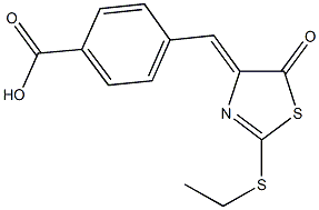4-[(2-(ethylsulfanyl)-5-oxo-1,3-thiazol-4(5H)-ylidene)methyl]benzoic acid 구조식 이미지